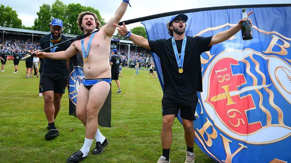 Alfie Barbeary celebrates Bath's successful 2024-25 season