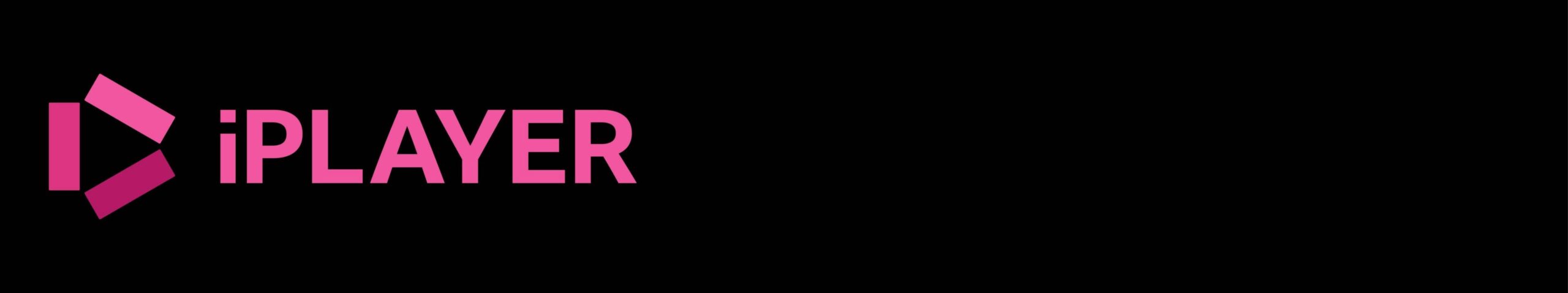 The pink BBC iPlayer logo on a black background