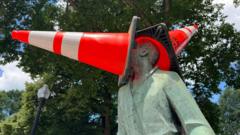 Bostonians bemused as Scotland fans decorate city’s statues with traffic cones Bostonians bemused as Scotland fans decorate city’s statues with traffic cones