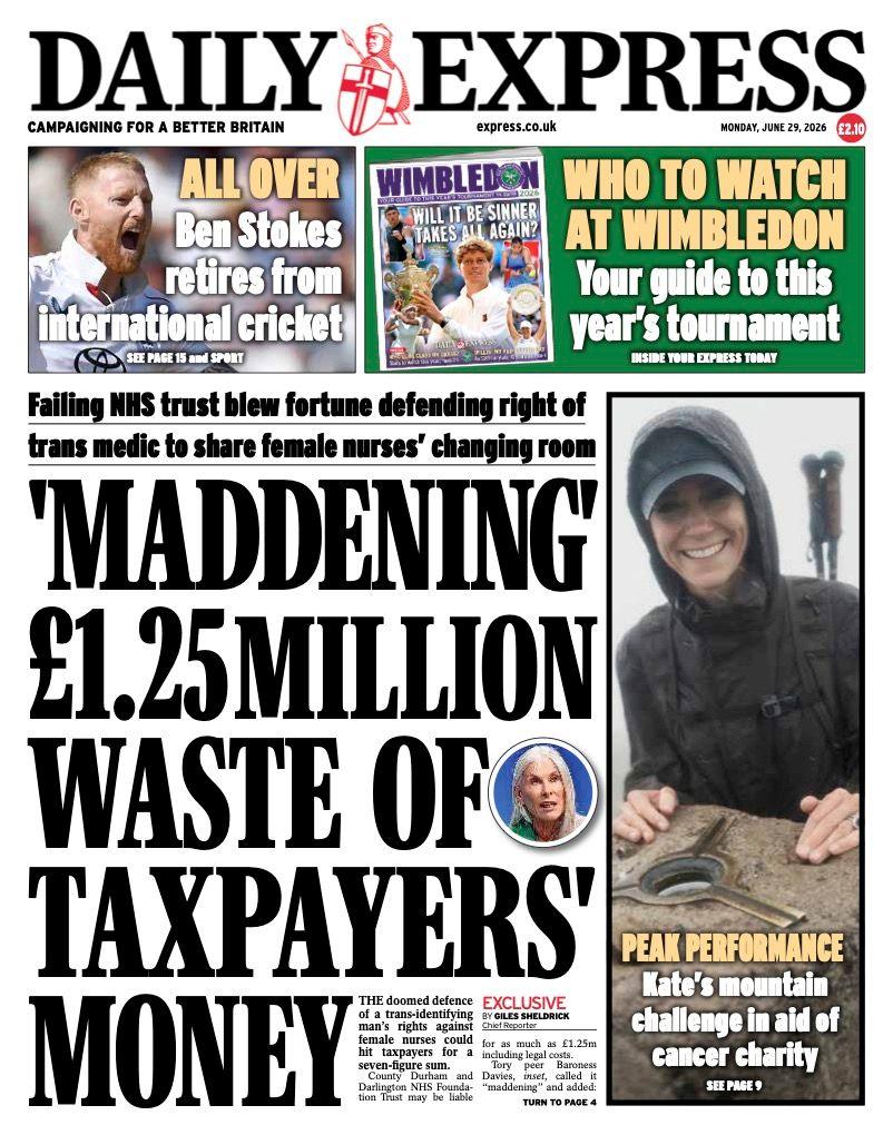 "'Maddening' £1.25m waste of taxpayers' money" reads the headline on the front page of the Daily Express.