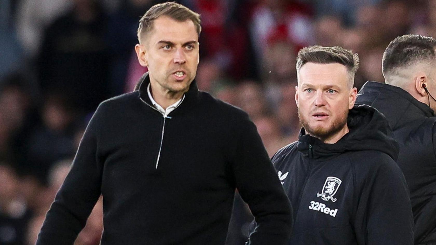 Southampton boss Tonda Eckert (left) and Middlesbrough boss Kim Hellberg