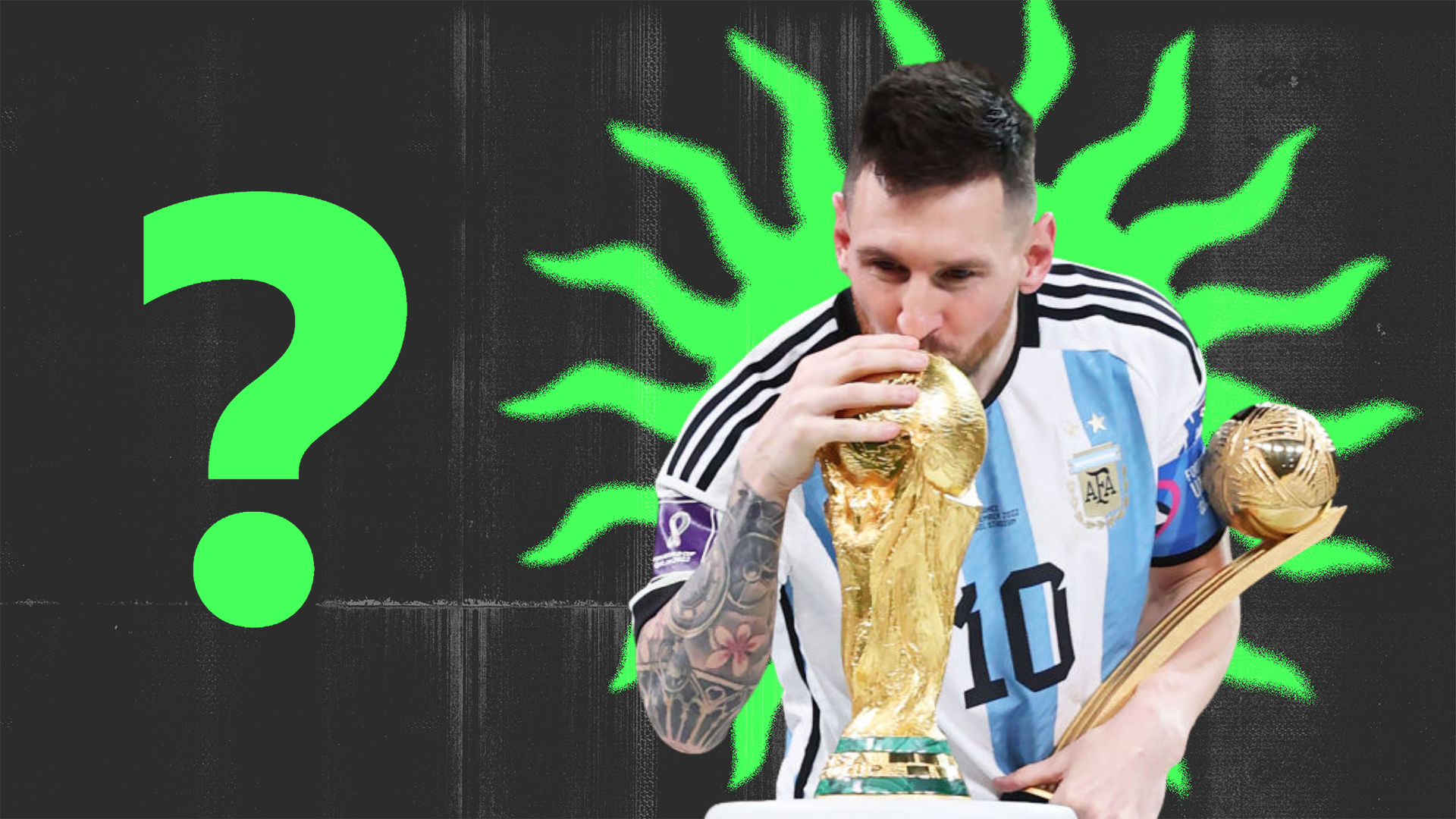 Lionel Messi on BBC Sport question mark graphic