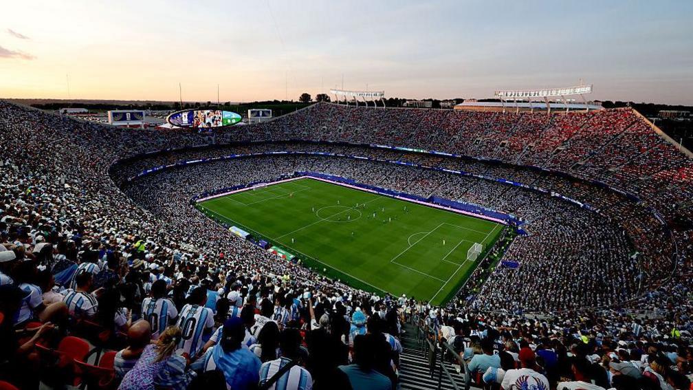The Kansas City Stadium where Argentina played Algeria in the World Cup