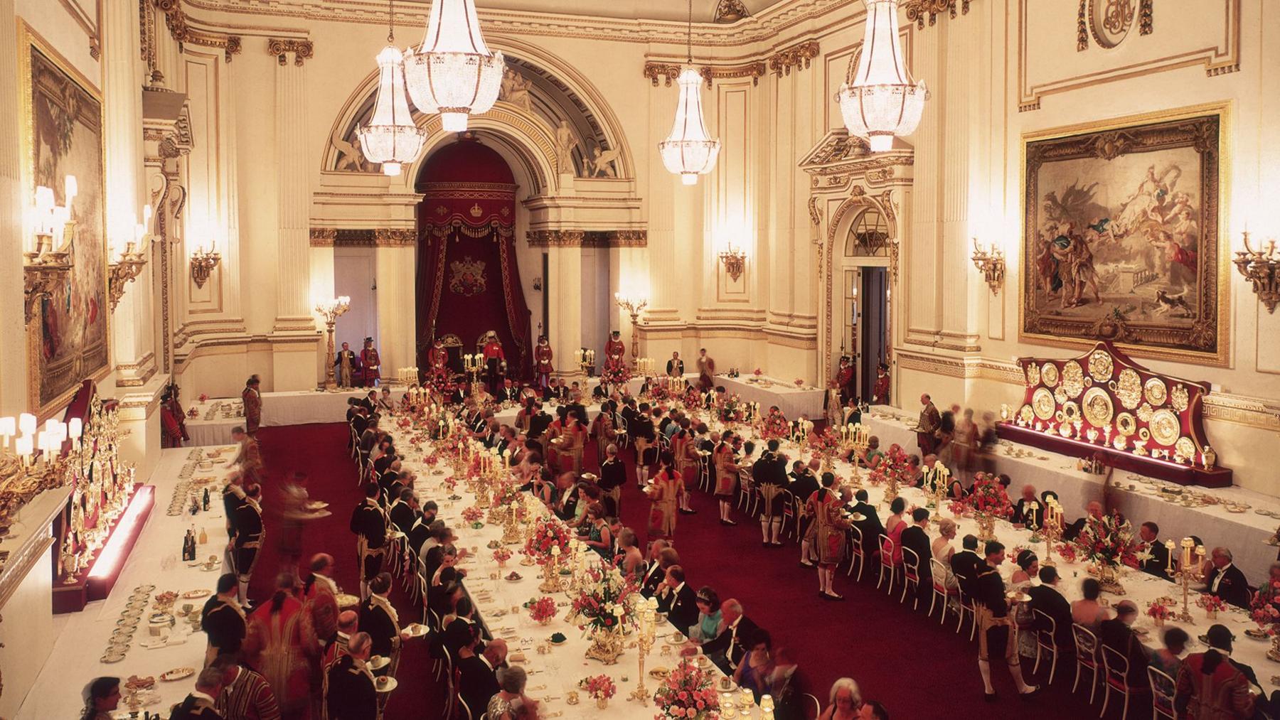 A state banquet at Buckingham Palace, held in honour of President Kekkonen of Finland