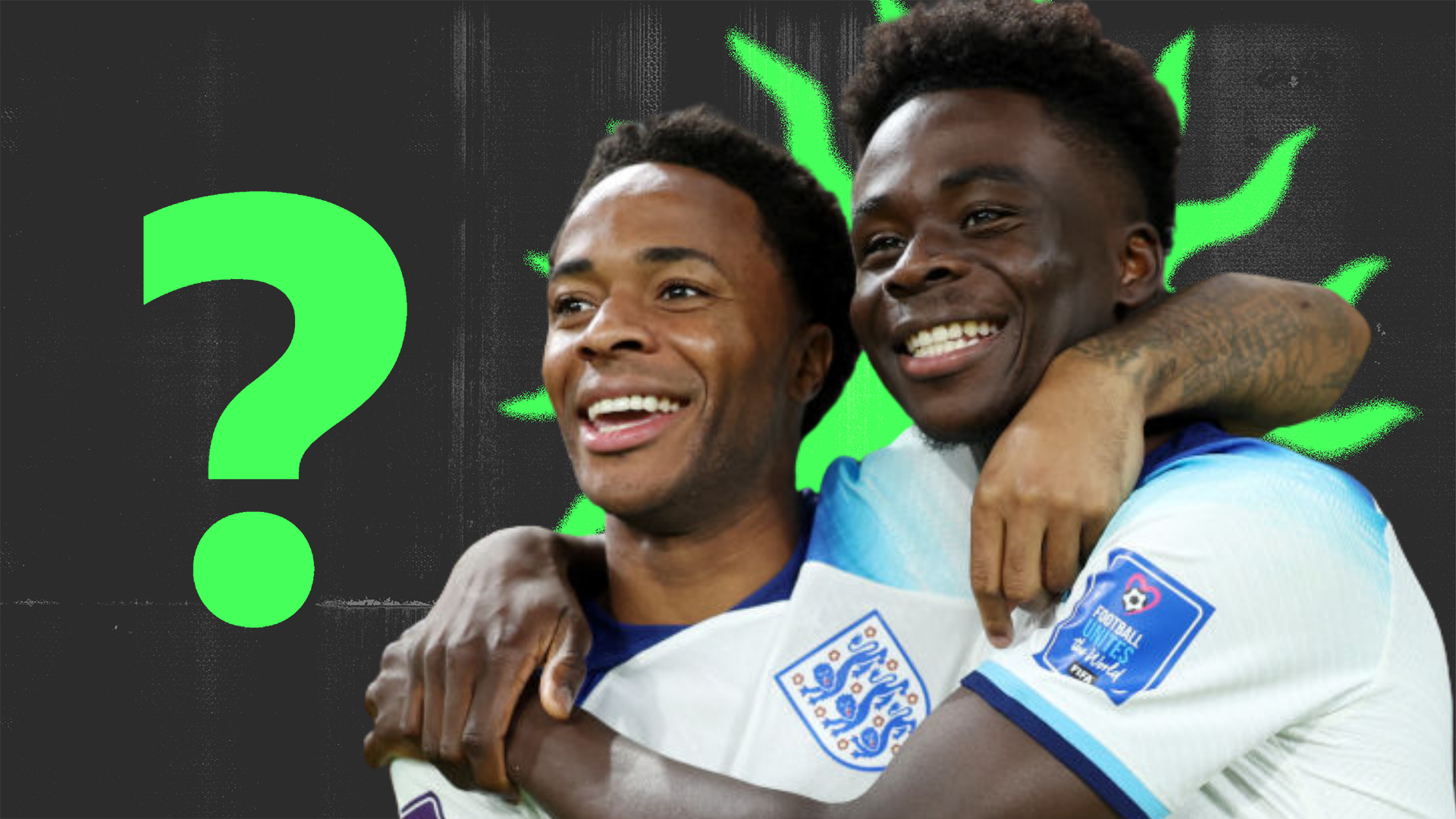Raheem Sterling and Bukayo Saka celebrating