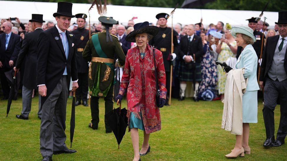 Princess Anne during a Garden Party in the gardens of the Palace of Holyroodhouse in Edinburg