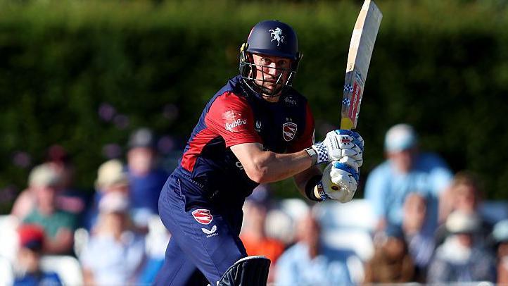 Sam Billings in one-day kit hits a shot against Hampshire