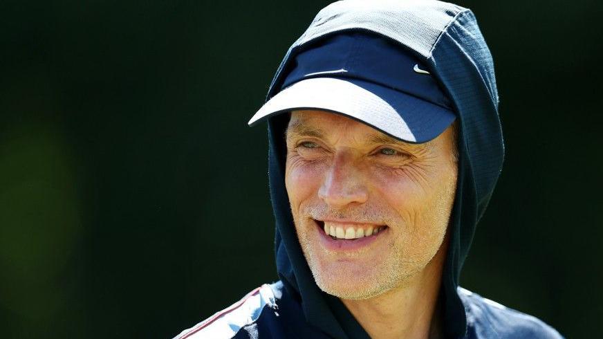 Thomas Tuchel during England's training session in Kansas