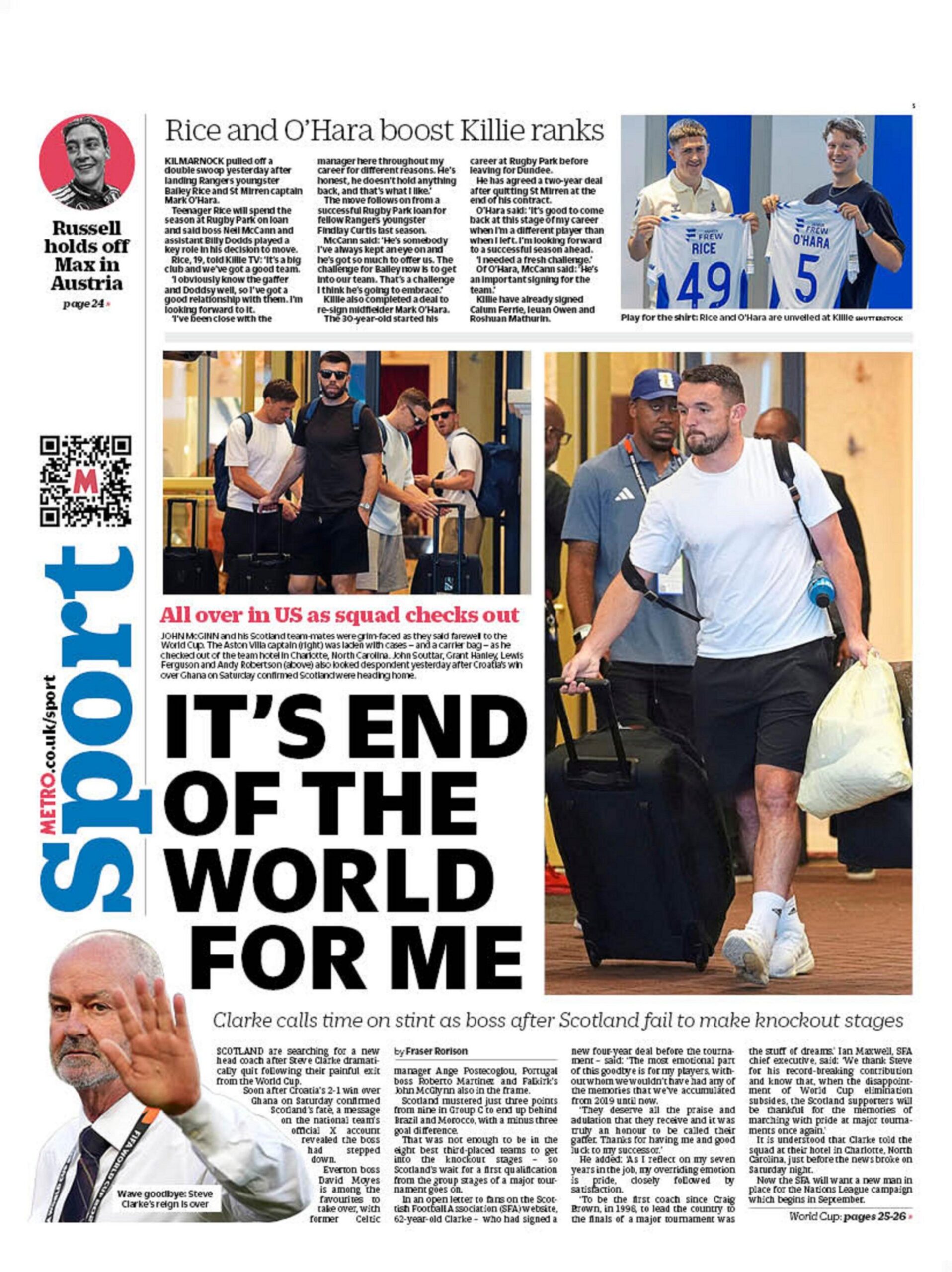 Metro sports section