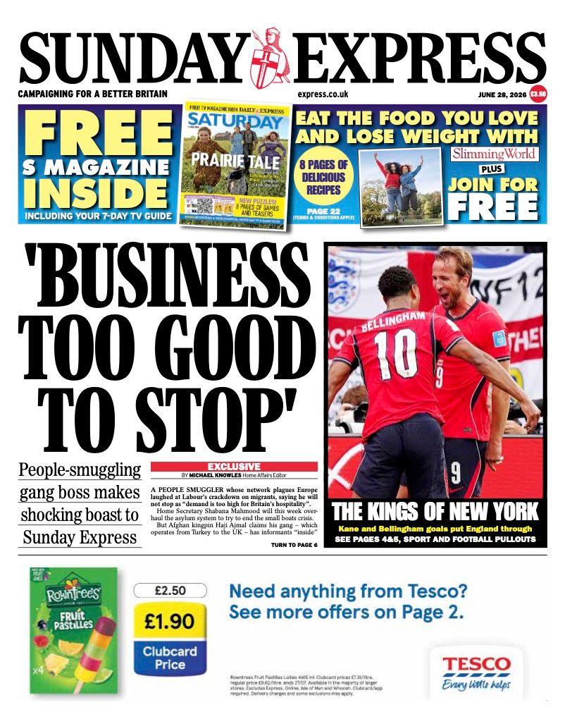 The headline on the front page of the Sunday Express read: "Business too good to stop."