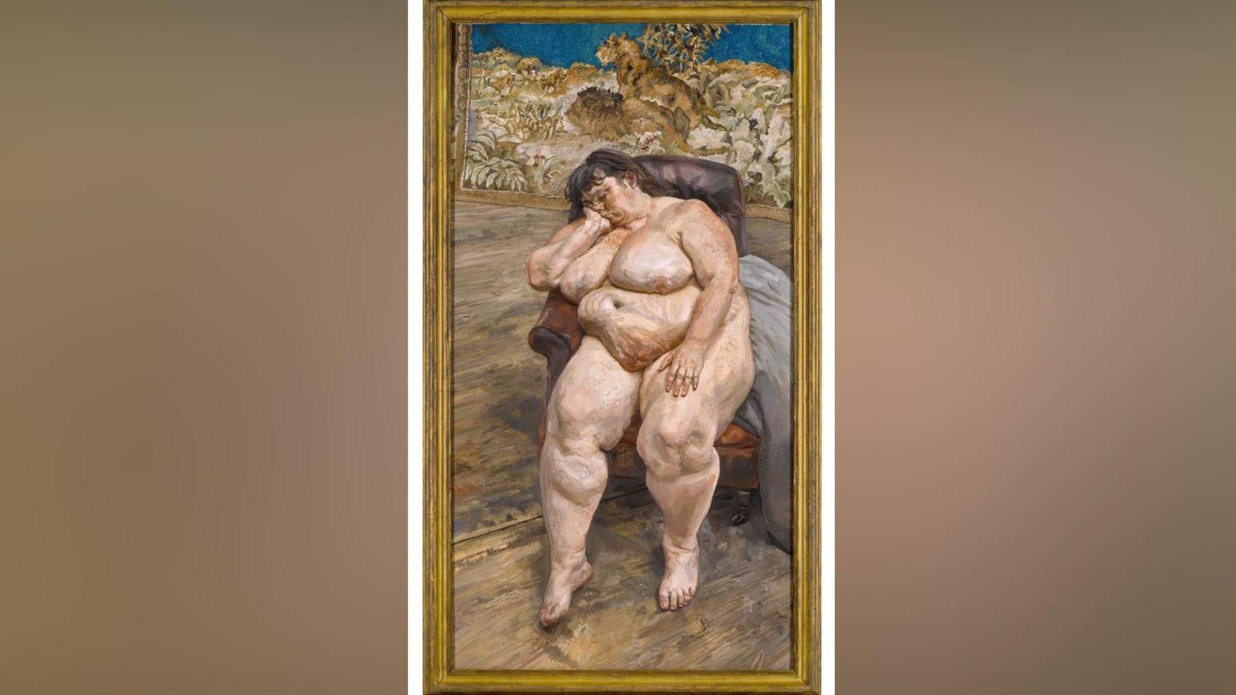 A portrait of a woman in a chair.
