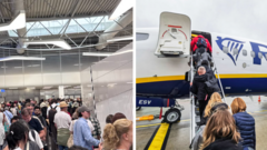 Passport ‘mega queue’ strands Ryanair passengers in Greece Passport ‘mega queue’ strands Ryanair passengers in Greece