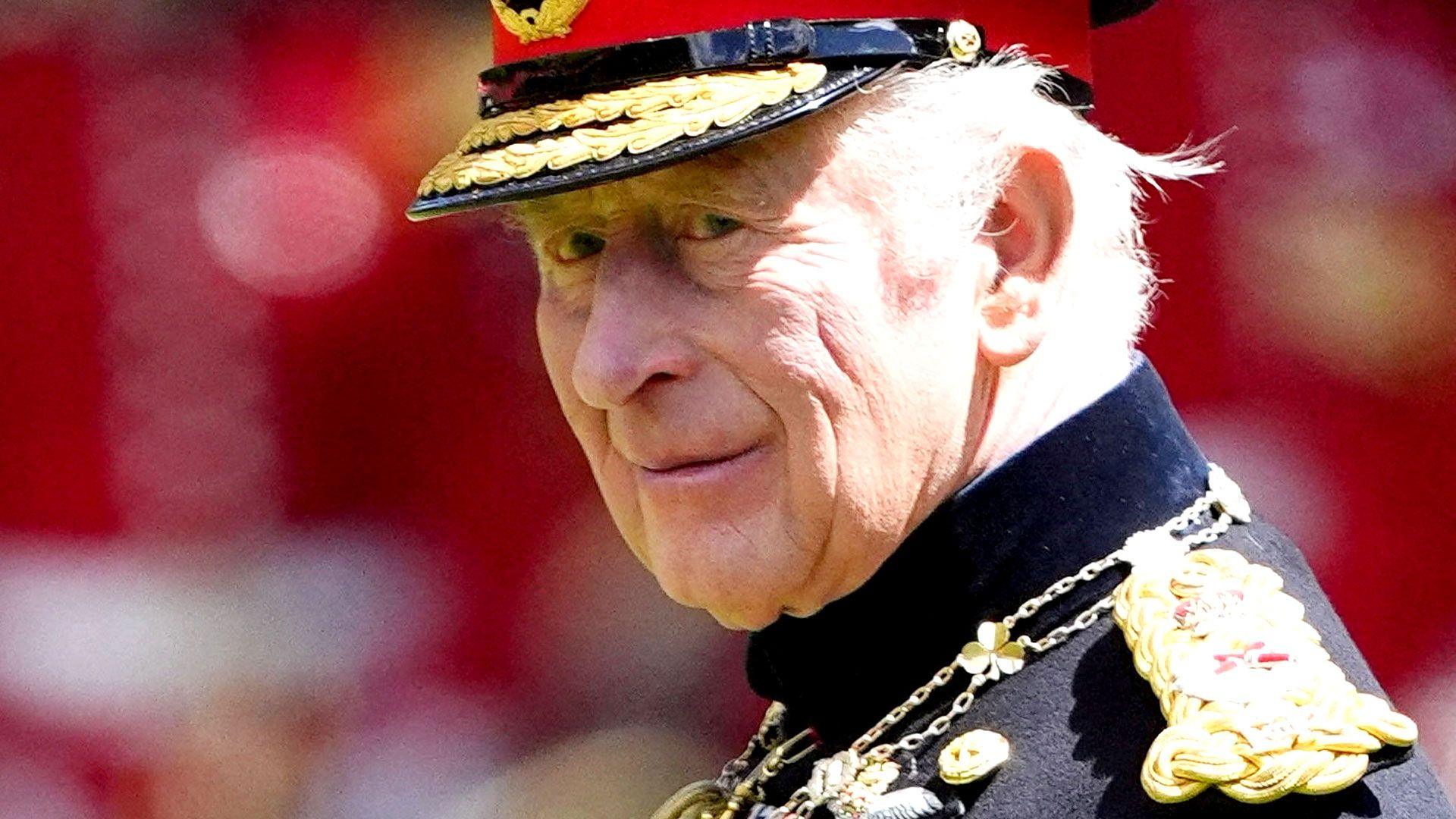 King Charles III during a ceremony to present the Grenadier Guards with their new Colours at Buckingham Palace in London. Picture date: Tuesday June 9, 2026.
