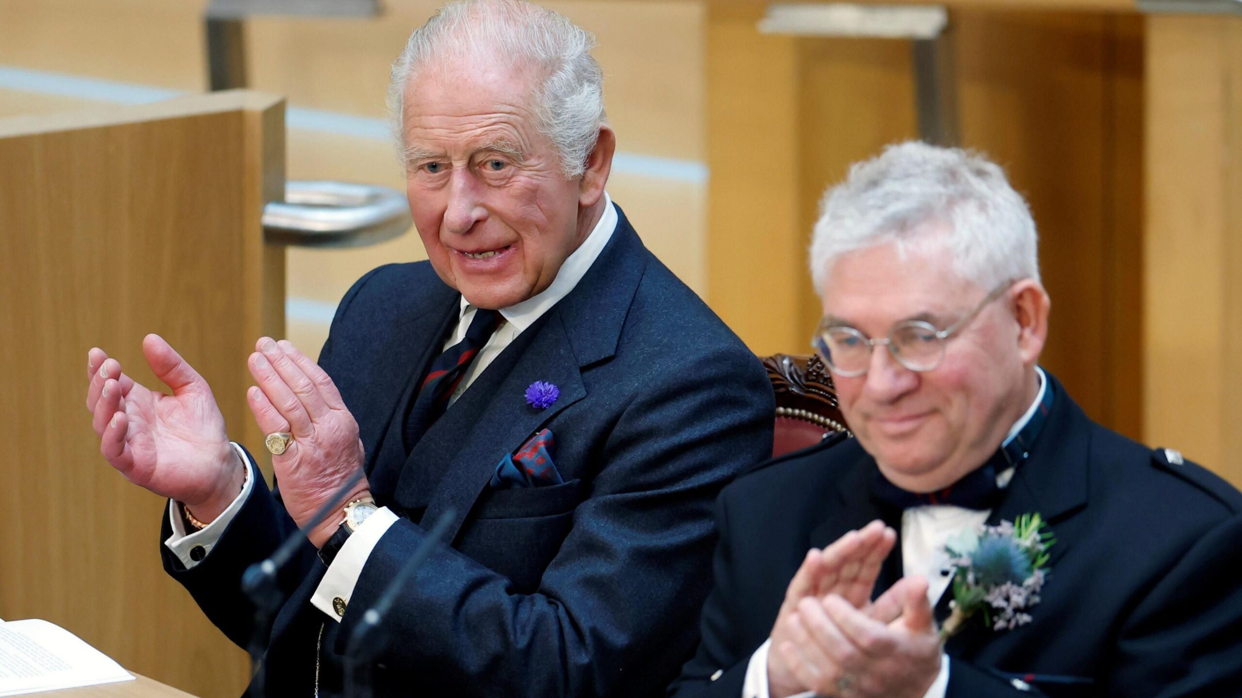 King Charles annd Kenneth Gibson clapping