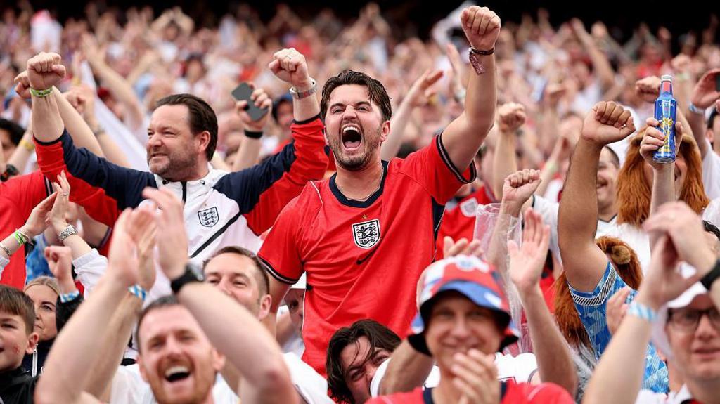 England supporters cheering