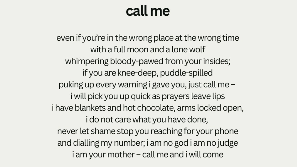 one of Hollie's poems