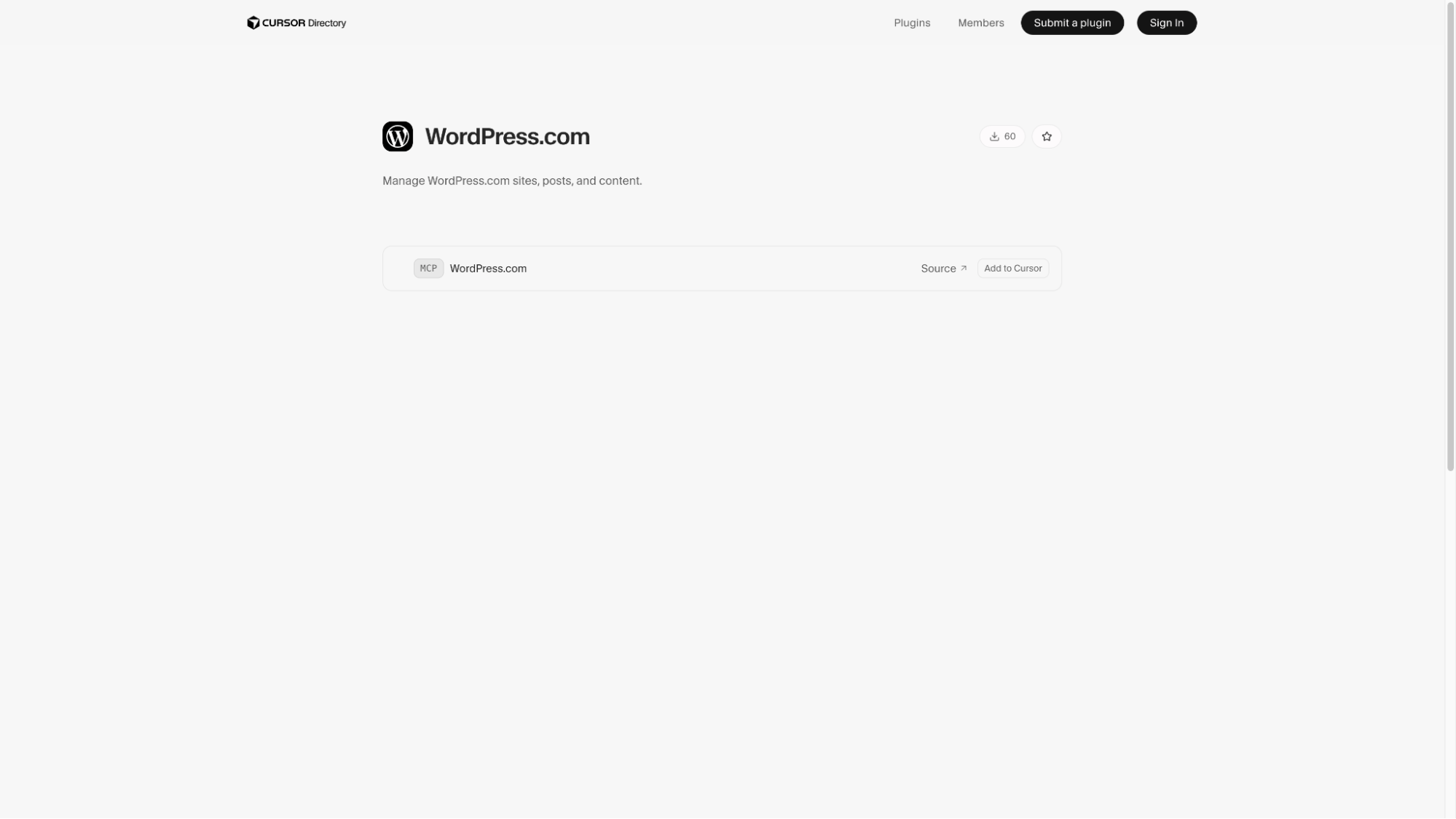 Screenshot of the MCP server install screen.