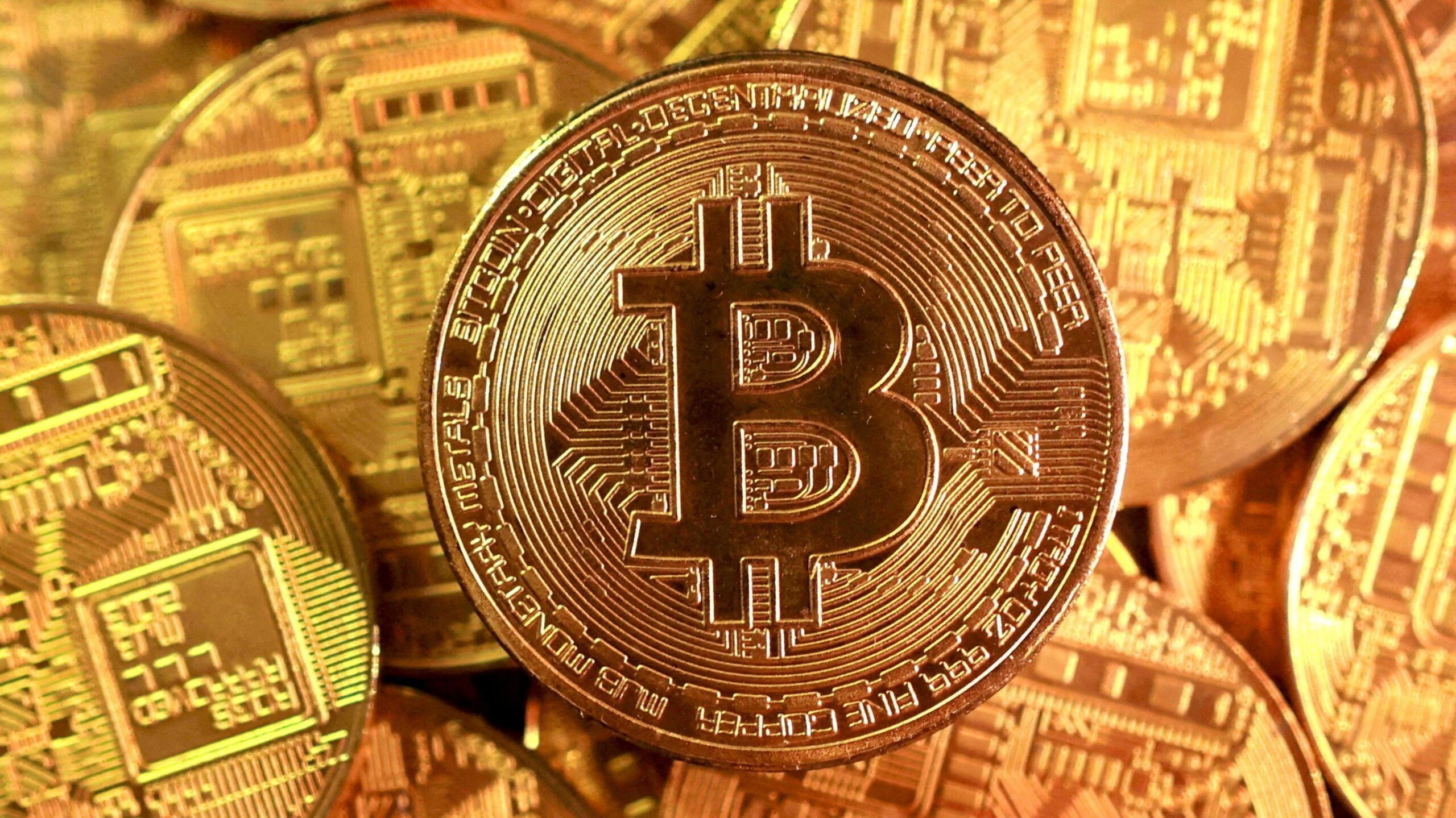 A graphic representation of bitcoin cryptocurrency