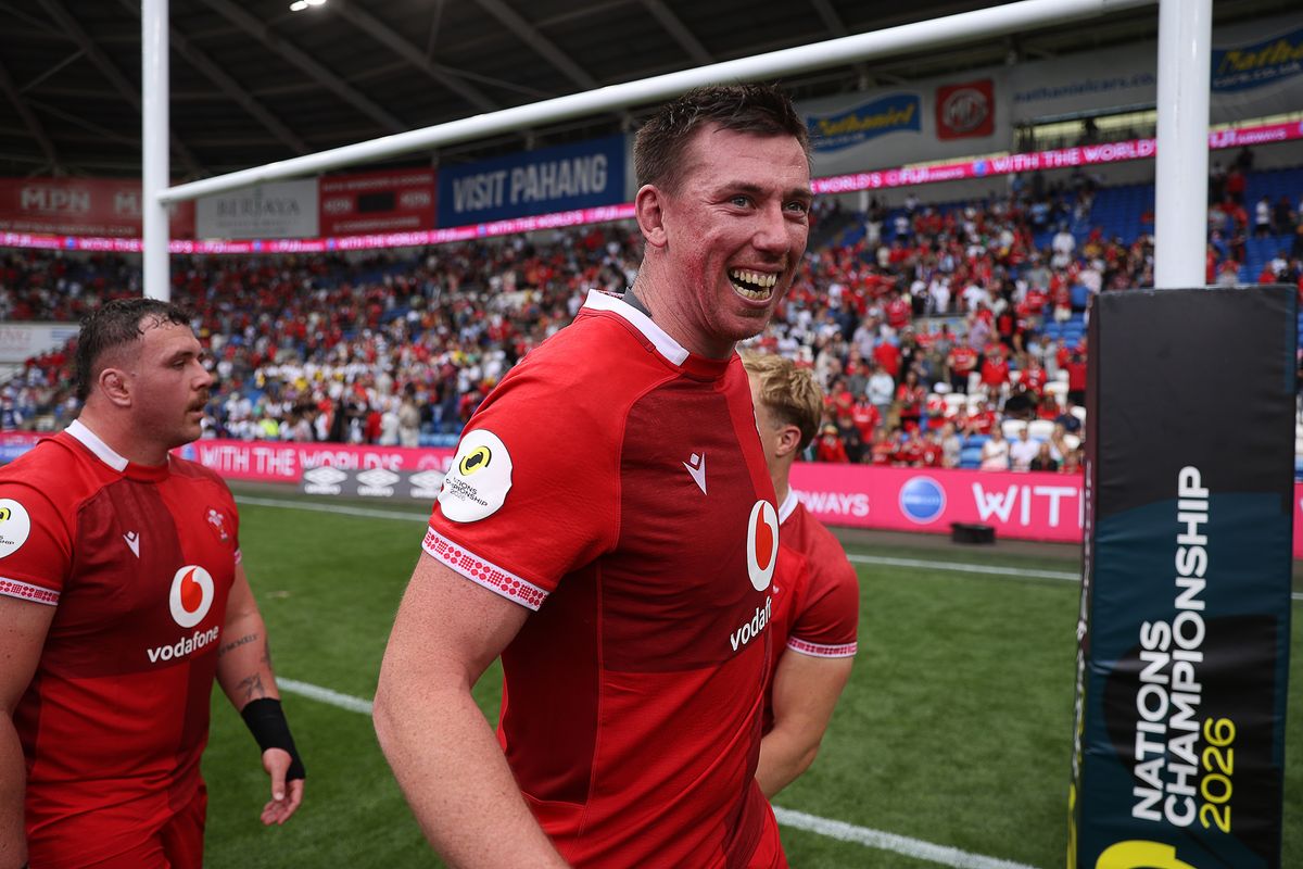 Adam Beard of Wales at full time
