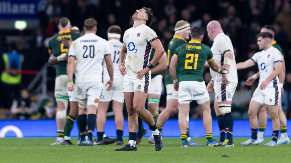 Henry Slade looks on dejected in 2024 against South Africa