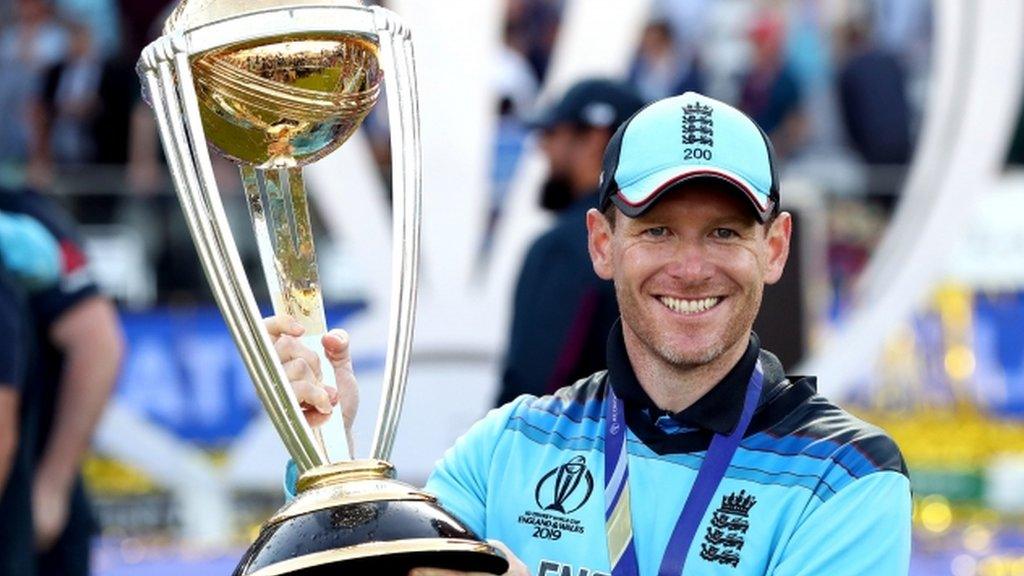 England captain Eoin Morgan with the Cricket World Cup in 2019