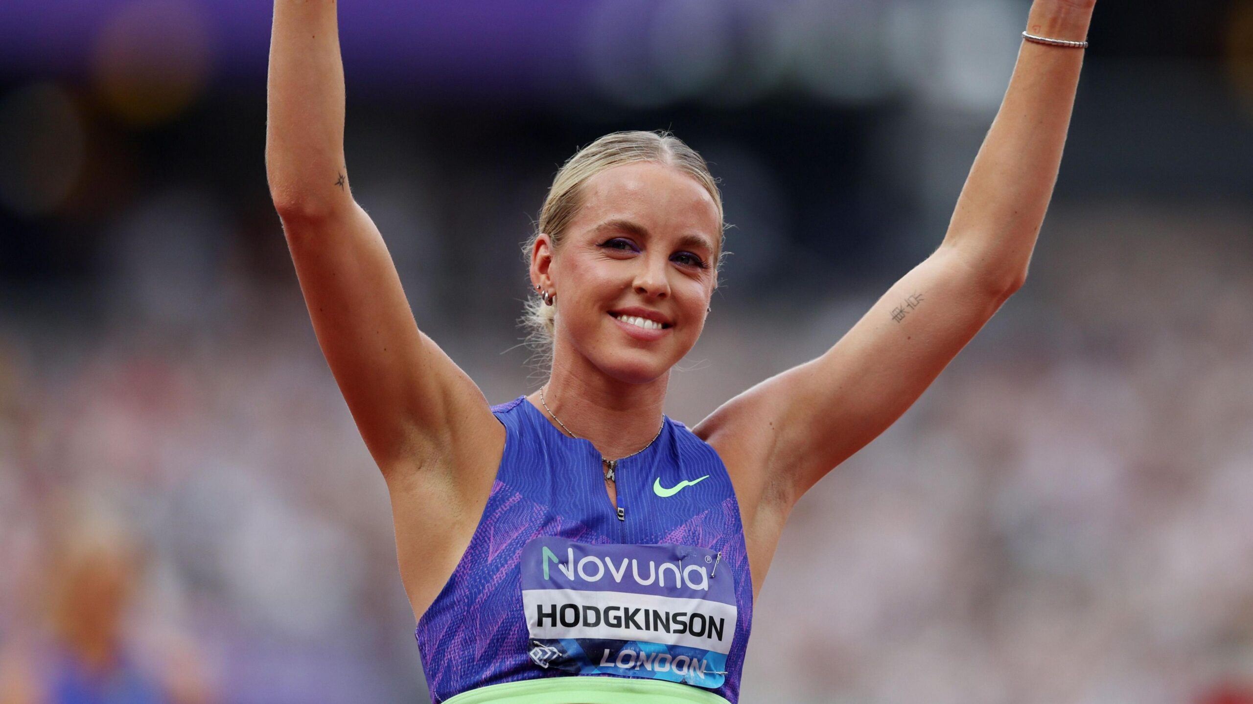 Kelly Hodgkinson celebrates Diamond League win