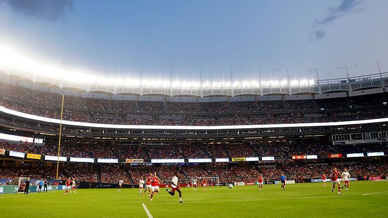 A general view of the pre-Season Friendly match between Liverpool and Wrexham at Yankee Stadium
