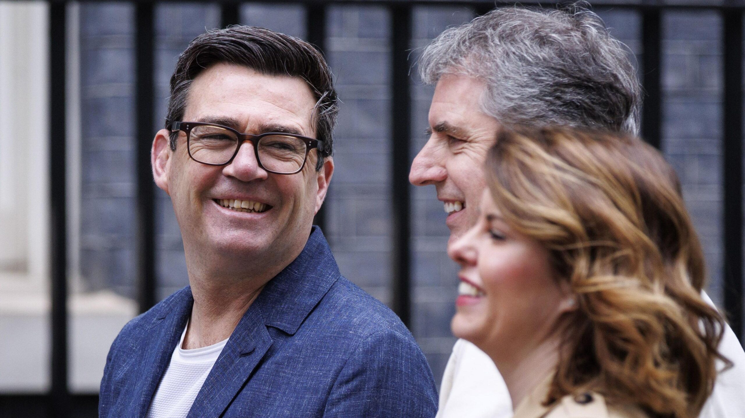 Mandatory Credit: Photo by TOLGA AKMEN/EPA/Shutterstock (16810152g) (L-R) Mayor of Greater Manchester Andy Burnham, Metro Mayor of the Liverpool City Region Steve Rotheram and Mayor of North East Kim McGuinness arrive at Downing Street for a meeting with regional mayors of England in London, Britain, 31 March 2026.
