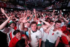 Watch fans react to every goal of England v Mexico game Watch fans react to every goal of England v Mexico game