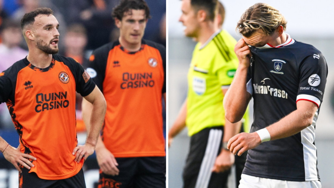 Montrose stun Dundee Utd as Ayr shock Falkirk in League Cup groups Montrose stun Dundee Utd as Ayr shock Falkirk in League Cup groups