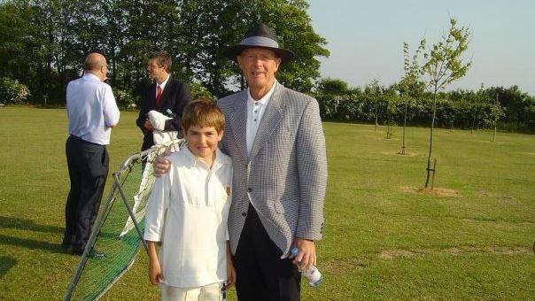 A young Charles Perchard alongside Geoff Boycott at the opening of the ground in 2005