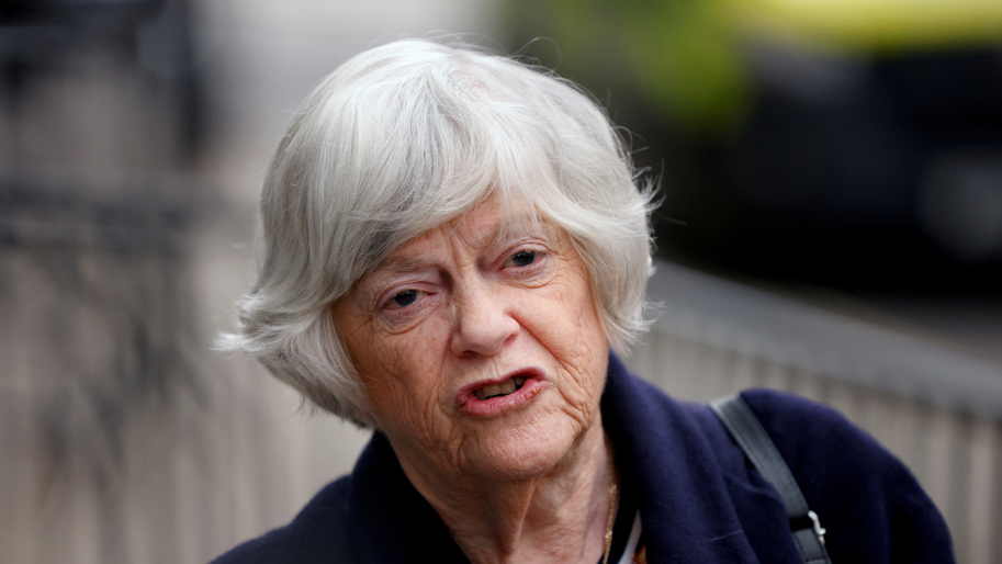 Former British member of Parliament Ann Widdecombe reads out a statement in relation to the murder trial of the late British lawmaker David Amess, following the sentencing of Ali Harbi Ali outside the Old Bailey in London, Britain April 13, 2022