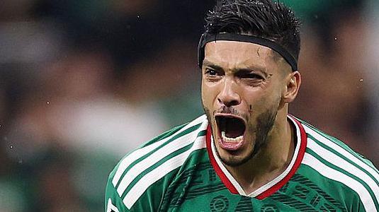 Raul Jimenez celebrates his goal against Ecuador