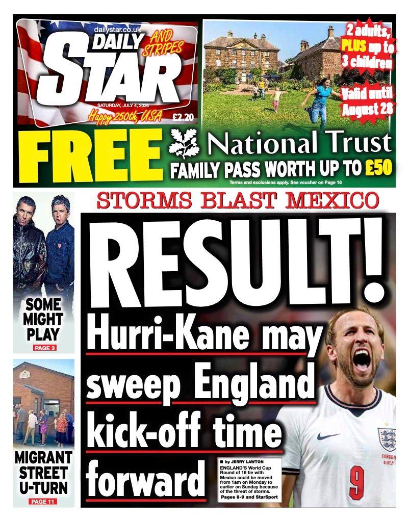 The headline on the front page of the Daily Star reads: “Result!”.