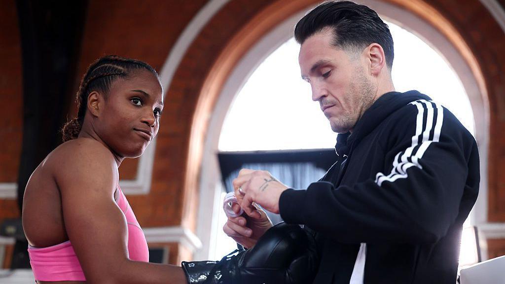 Shane McGuigan wraps Caroline Dubois' hands