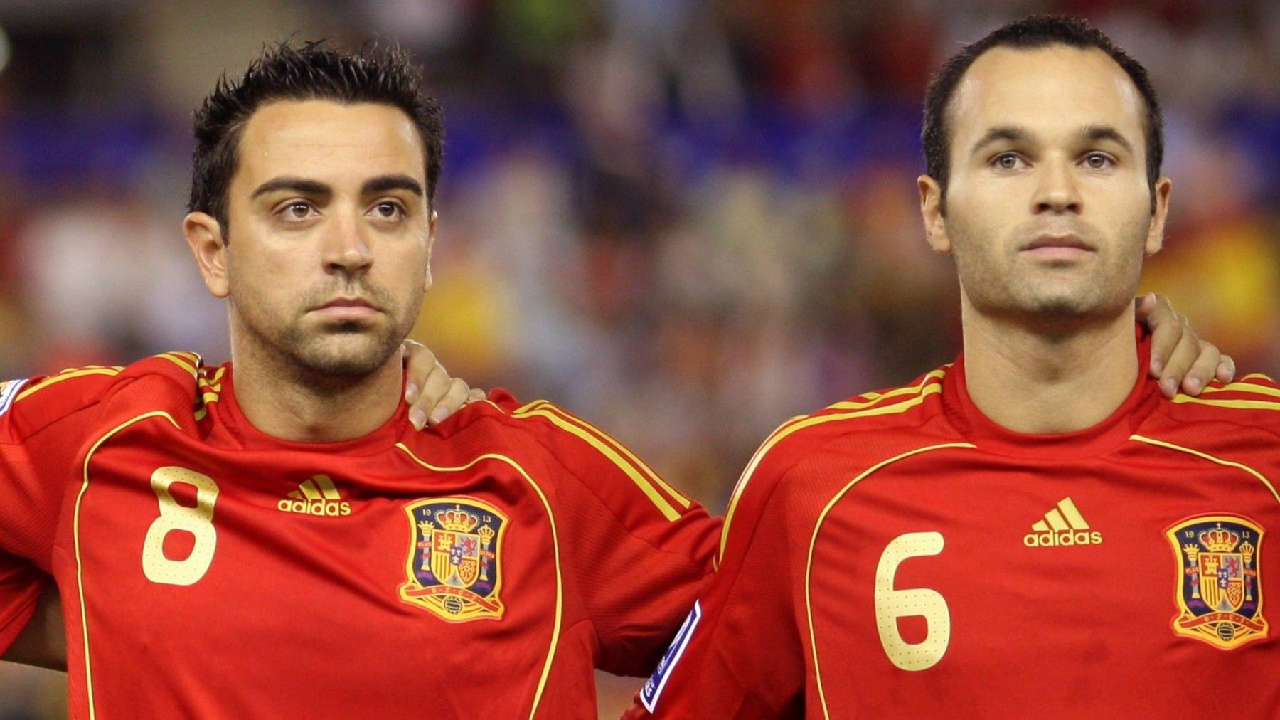 Xavi Hernandez and Andres Iniesta