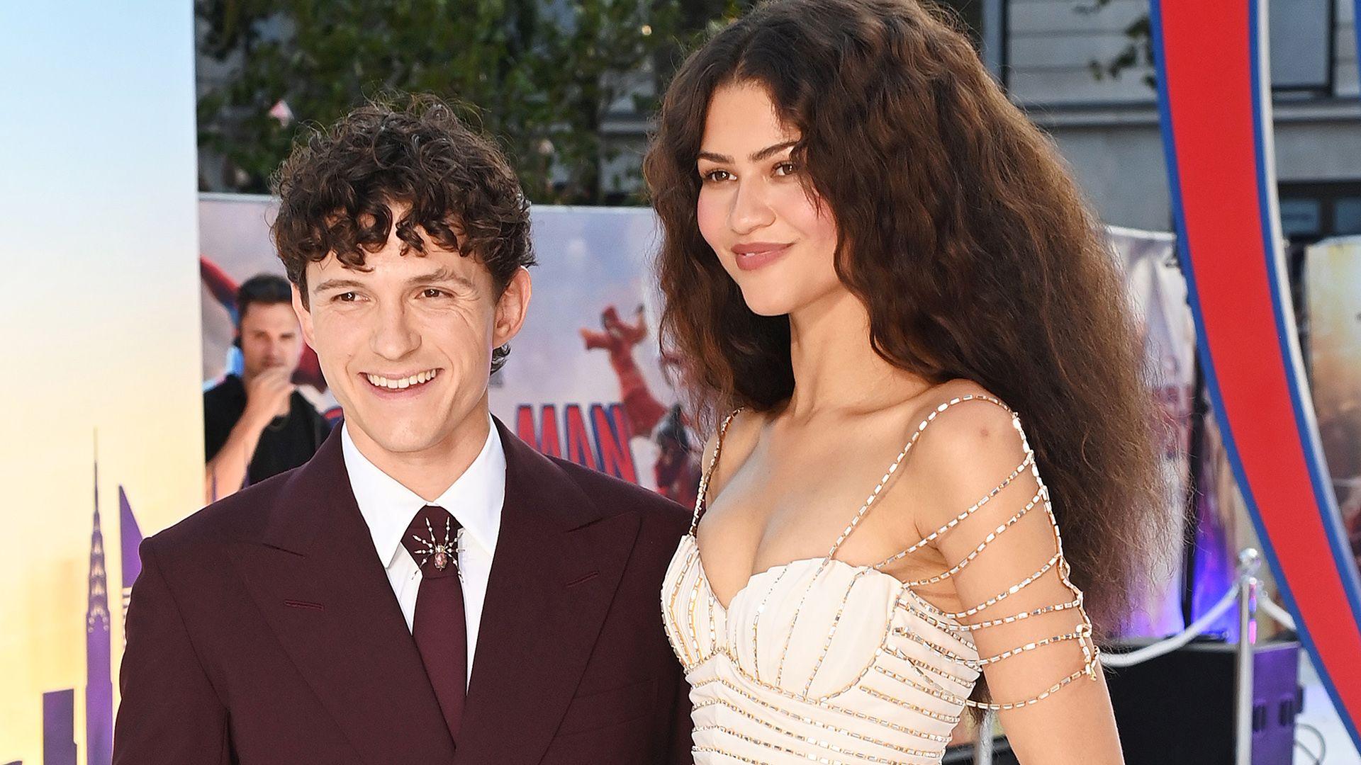 Tom Holland and Zendaya attend the "Spider-Man: Brand New Day" UK Premiere at Odeon Luxe Leicester Square on July 29, 2026 in London, England