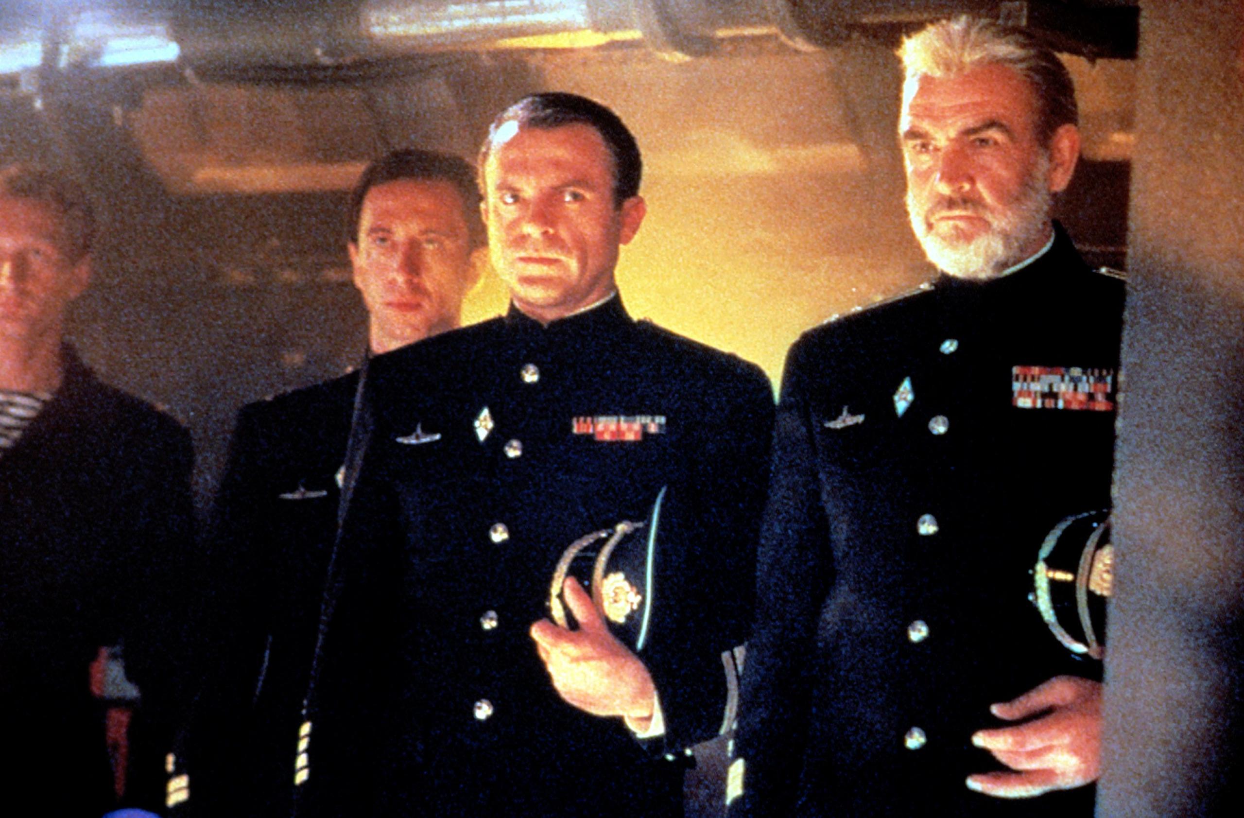 Neill alongside Sir Sean Connery in 1990 submarine thriller The Hunt For Red October