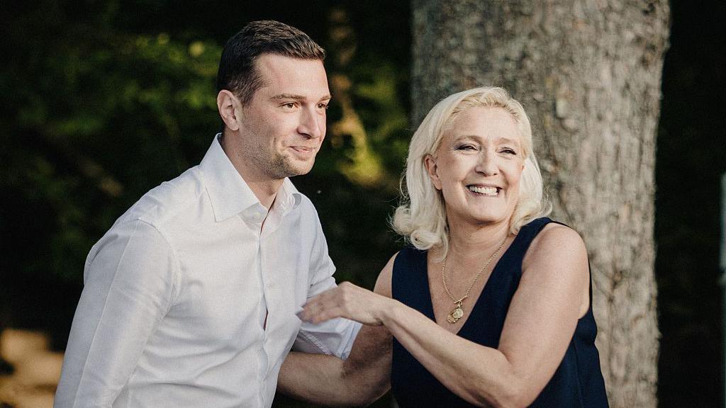 Jordan Bardella and Marine Le Pen