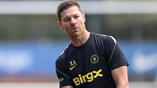Xabi Alonso conducts training at Cobham
