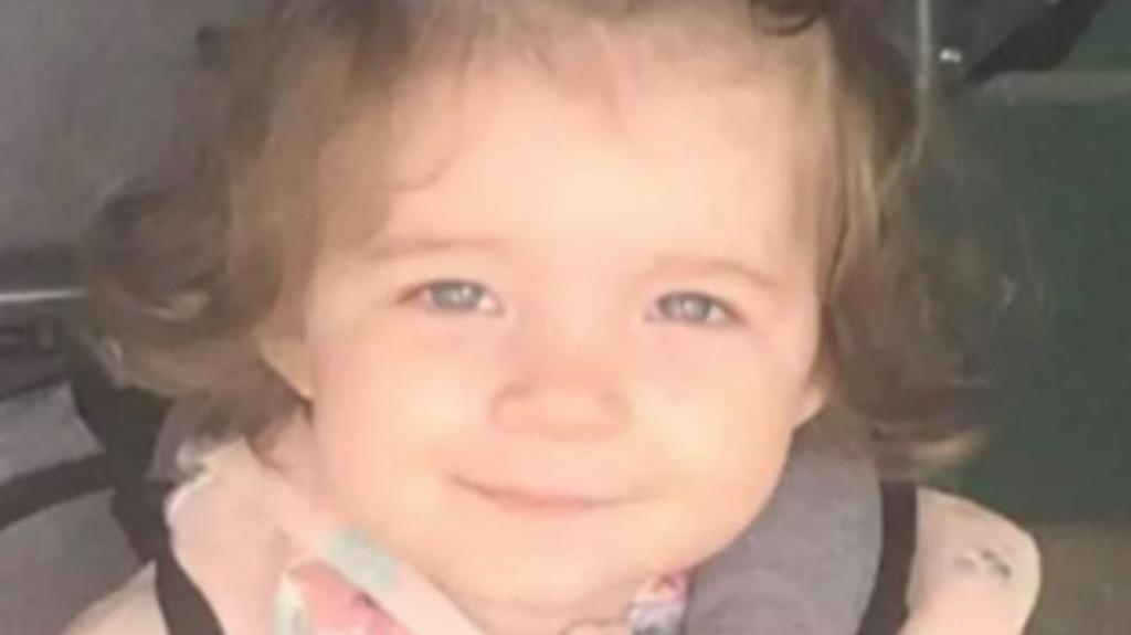 Head-and-shoulders image of Isabelle Rose Welsh. She is a two-year-old girl, is smiling directly into the camera and has dark curly hair. She is wearing a pink top.