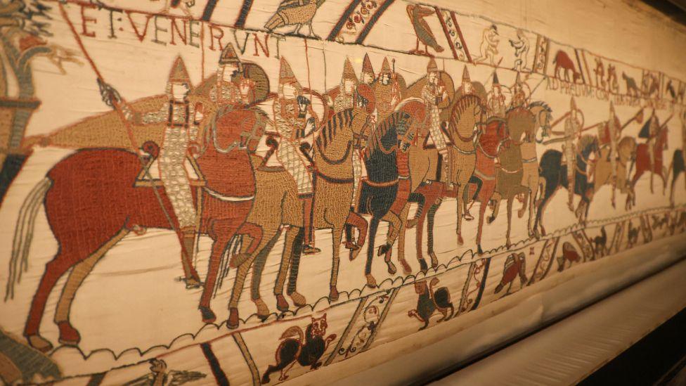 The Bayeux Museum showcases the Bayeux Tapestry, which portrays scenes from the 1066 Battle of Hastings, during its final days on view before the museum closes for renovations and transfers the historic embroidery to the British Museum, in Bayeux, France, August 29, 2025.