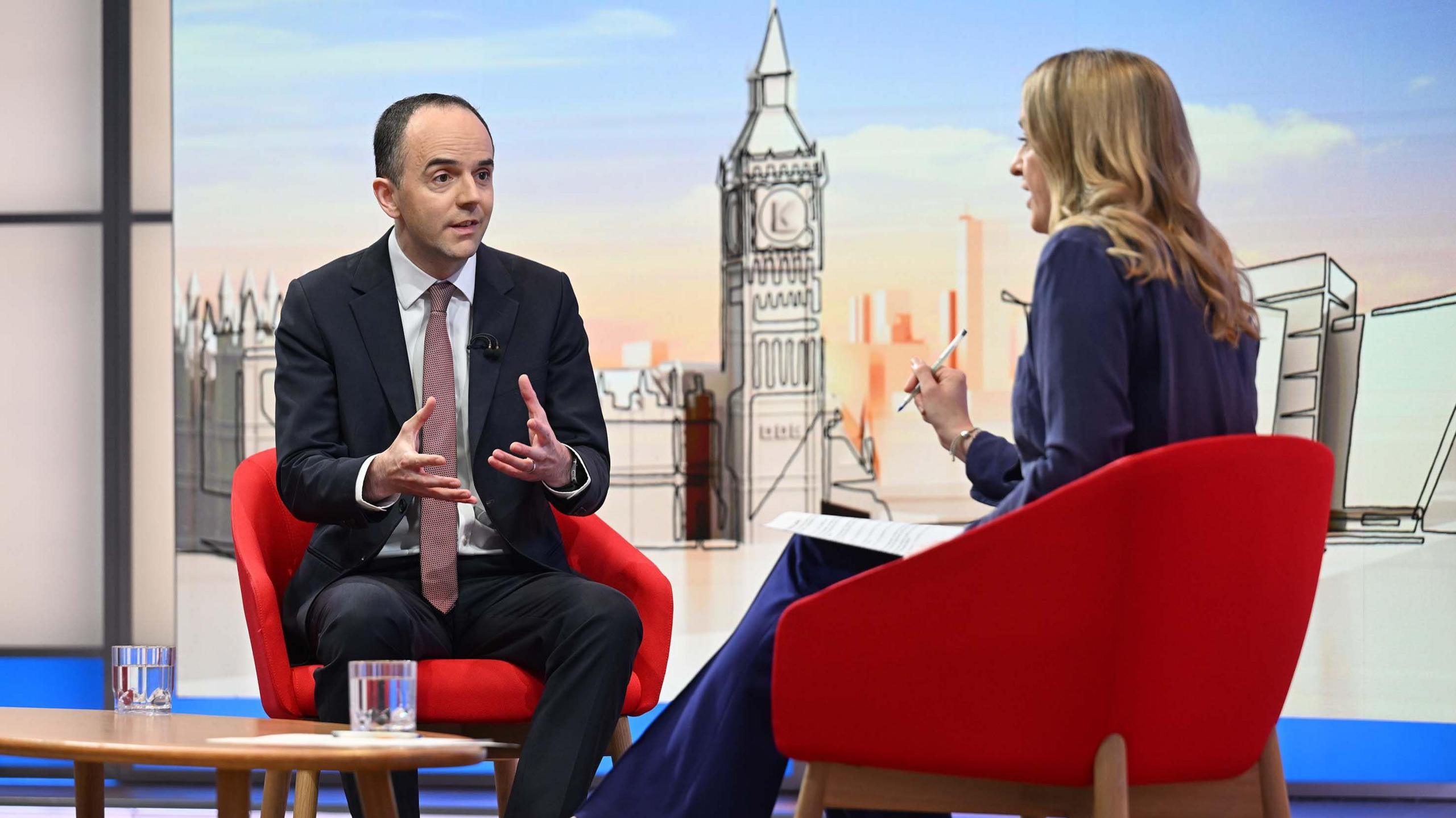 Health Secretary James Murray appearing on the BBC1 current affairs programme, Sunday with Laura Kuenssberg.