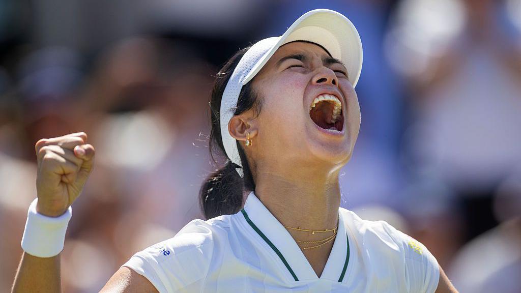 Alexandra Eala of the Philippines celebrates her victory