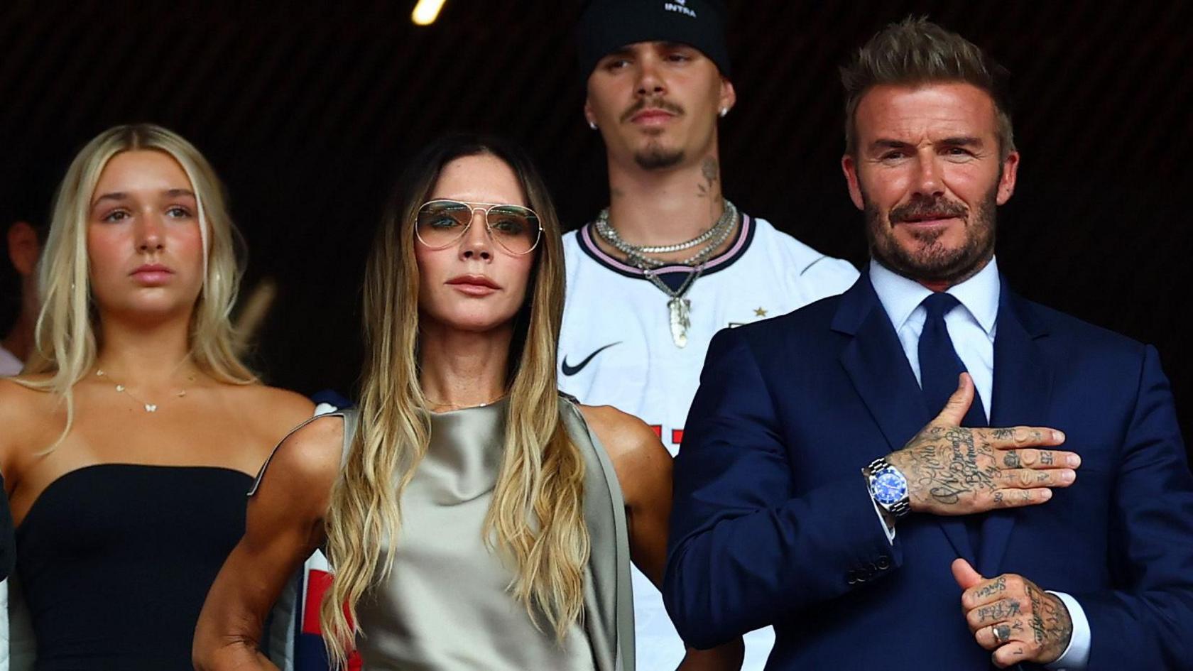 The Beckhams watching England v Norway