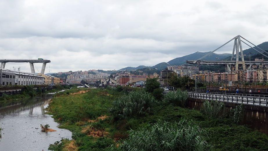 The remnants of the bridge