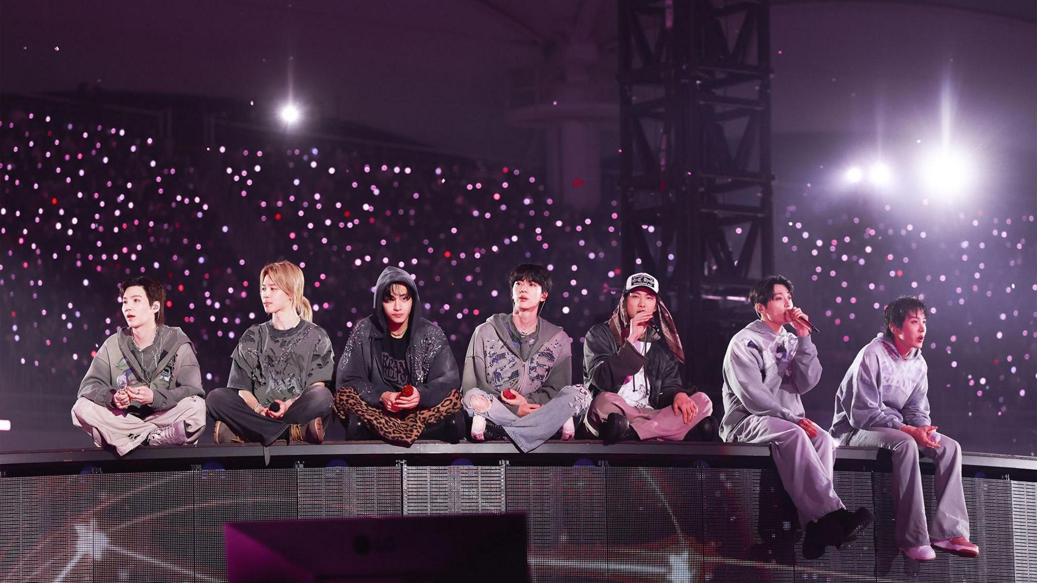 BTS members addressing the audience at Goyang stadium in early April
