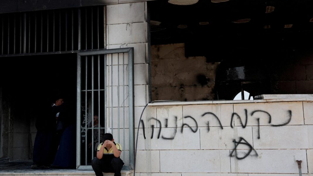 Israeli settlers set fire to mosques, cars and farm land in West Bank, Palestinians say Israeli settlers set fire to mosques, cars and farm land in West Bank, Palestinians say