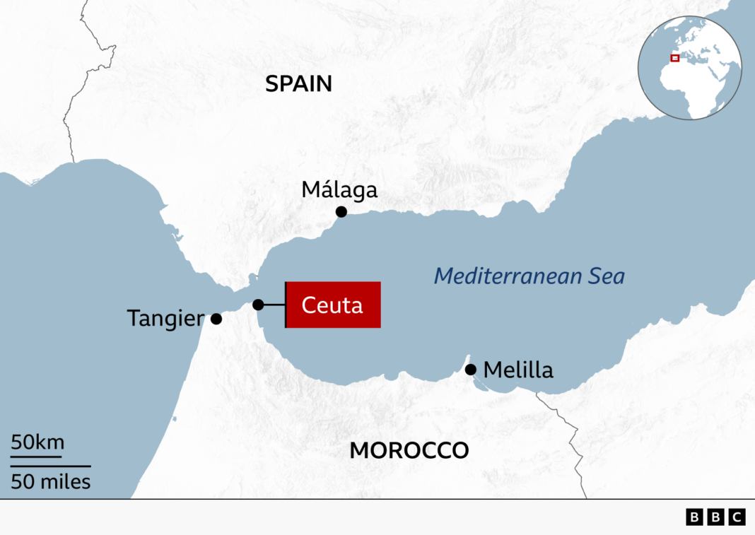 Hundreds of migrants swim from Morocco to Spanish enclave of Ceuta Hundreds of migrants swim from Morocco to Spanish enclave of Ceuta