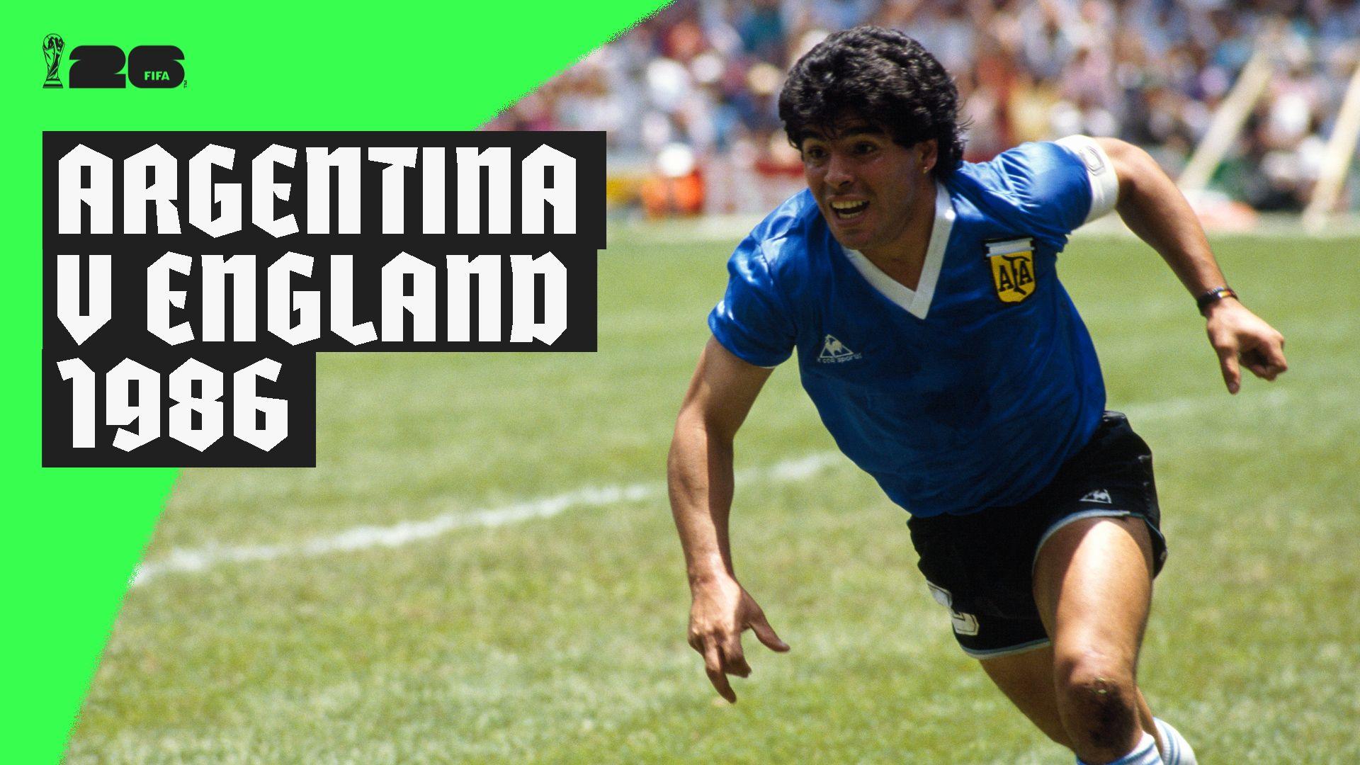 Diego Maradona playing against England in 1986
